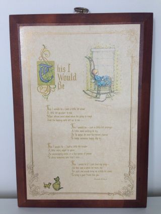 Vintage Holly Hobbie Wood Frame Wall Decor “this I Would Be "
