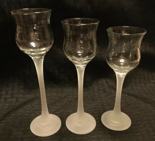 Partylite Iced Crystal Trio Frosted Votive Tealight Candle Holders Set Of 3