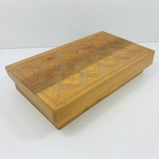 Vintage Ornate Carved Wooden Box Trinkets Jewellery Etc Decorative