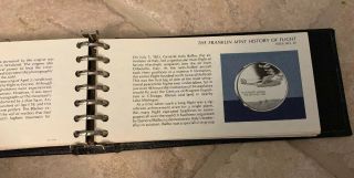 Reference Binder Cards For The Franklin History of Flight Silver Medal Set 4