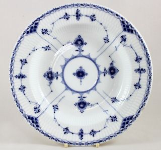 Antique Royal Copenhagen Blue Fluted Half Lace 9¾” Rimmed Soup Bowl/plate 565 Af