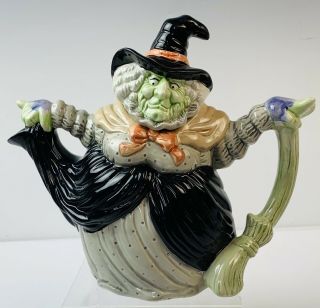 Vintage Fitz Floyd Halloween Kitchen Witch Teapot