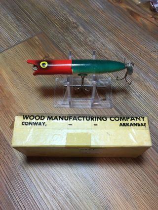 Vintage Fishing Lure Wood’s Manufacturing Poppa Doodle Tough Old Color W/box