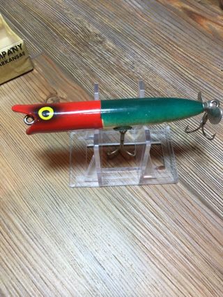 Vintage Fishing Lure Wood’s Manufacturing Poppa Doodle Tough Old Color W/Box 2