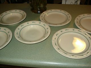 Longaberger Heritage Green 3 6 " Plates 3 8 Inch Bowls