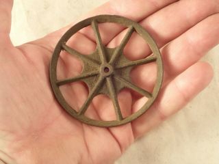 Antique Vintage Cast Iron Spoked Wheel For Toy Horse Wagon Cart Or Cannon