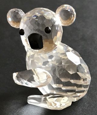 Vintage Austrian Swarovski Silver Crystal Koala Figurine W/ Box 1990 