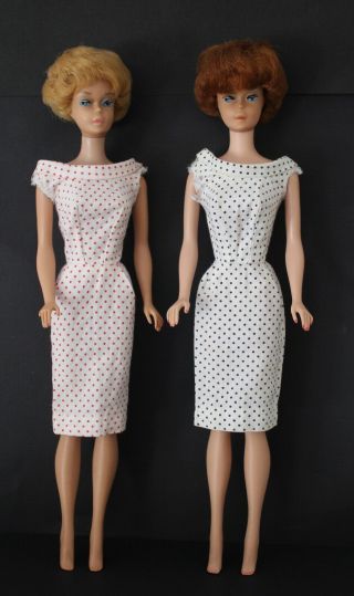 (2) Vintage Barbie Midge Lilli Tammy Clone Sheath Dresses Serval Zippers Tlc