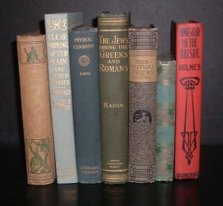 Lqqk 7 Antique Books,  Dickens,  Emerson,  Fiction,  Non Fiction