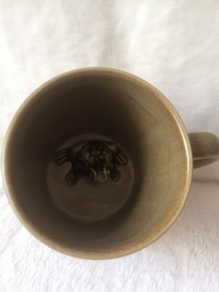 Surprise Frog Stoneware Coffee Mug Orvis Vermont Bennington Pottery ADORABLE 7