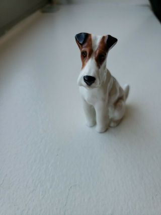 Htf Vintage Miniature Royal Doulton Seated Foxhound Terrier Dog Figurine K8 4b