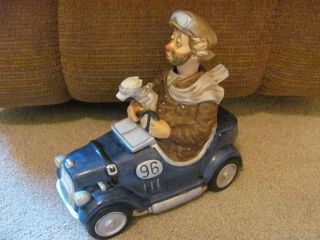 Waco Melodies In Motion Willie The Whistler Porcelain Figure Clown Car Dog Music