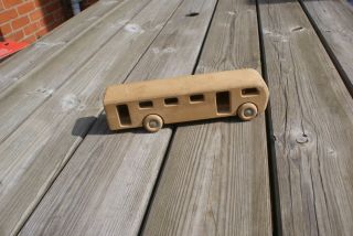 Vintage Spielzeug Bus Holz Wooden Bus Finland