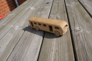 Vintage Spielzeug Bus Holz Wooden Bus Finland 2