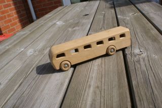 Vintage Spielzeug Bus Holz Wooden Bus Finland 3