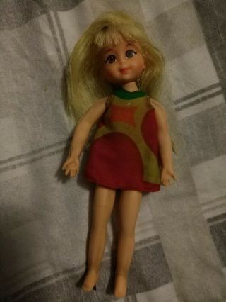 Mattel 1966 Blonde Chris Barbie Tutti Friend Doll In Clothes