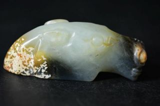 Exquisite Chinese Natural Jade Carved Horse Head Lucky Pendant J42