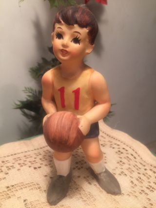 1950’s Lefton Birthday Boy Basketball Player Age 11 4648 Japan Pottery Art