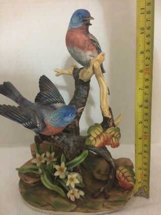 Andrea by Sadek Porcelain Bird figurine Group Of Bluebirds 7