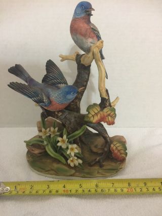 Andrea by Sadek Porcelain Bird figurine Group Of Bluebirds 8