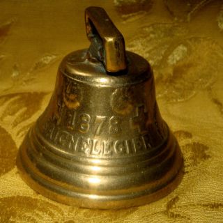 Vintage Swiss Brass Chiantel Fondeur Cow Bell 1878 Saignelegier 3 5/8 " Diameter
