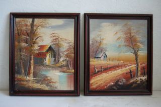 Antique Art Landscape Paintings - Set Of 2