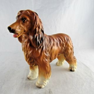 Vintage Lefton Afghan Dog Figurine H7328 Sticker 5 " Brown Ceramic Pet
