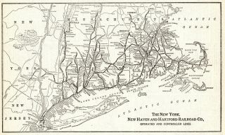 1947 Antique York Haven And Hartford Railroad Map Railway Map 6986