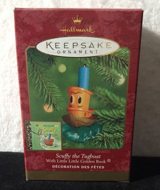 Hallmark Christmas Ornament 2000 Scuffy The Tugboat With Little Golden Book
