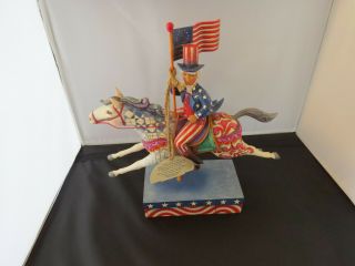 Jim Shore God Bless America Figurine 4013280 Uncle Sam On Horse 9 1/4 " W/tag