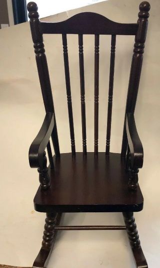 Vintage Wooden Doll Rocking Chair Fits 18 Inch Dolls
