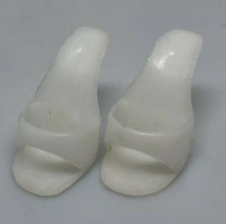 1 Pair Vintage Barbie Doll Shoes High Heels White Japan Listed On One Shoe