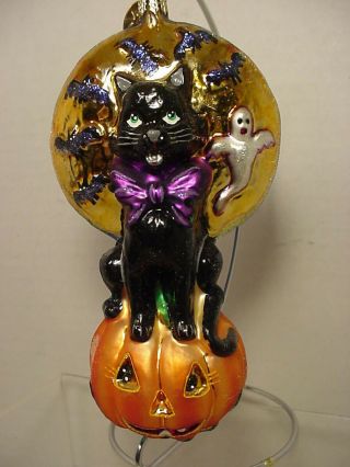 Christopher Radko Halloween Ornament Fright Night Frolic Black Cat Orig Box