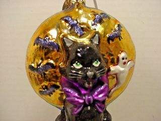 Christopher Radko Halloween Ornament Fright Night Frolic Black Cat Orig Box 2