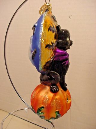 Christopher Radko Halloween Ornament Fright Night Frolic Black Cat Orig Box 7