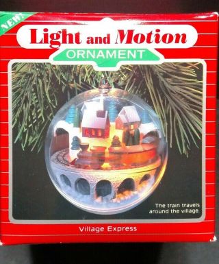 1986 Village Express Hallmark Keepsake Magic Christmas Ornament Motion Light T89