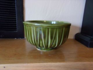 Vintage Old Antique Bowl Mccoy Pottery Dish Planter Usa Green Decor 3 1/4 " Tall