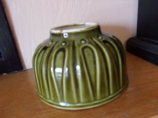 vintage old antique bowl mccoy pottery dish planter usa green decor 3 1/4 