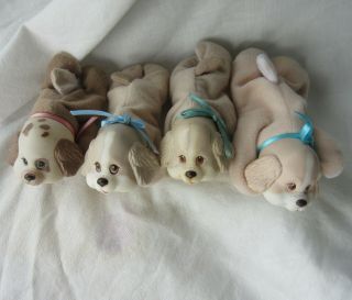 Vintage 1991 Hasbro Puppy Surprise - 4 Replacement Brown Plush Pup Babies