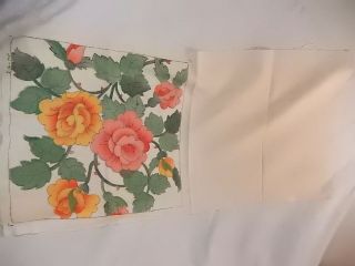 VINTAGE BOLD FLORAL FLORAL PILLOW TO EMBROIDER & COMPLETE OLD STOCK 16 X 16 