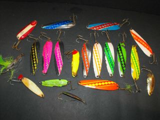 Vintage Salmon Spoon Lures Fishing Lures Assorted Colors Sizes Spoon Lures
