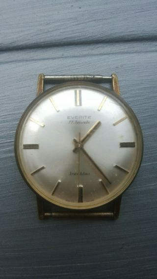Vintage Everite 17 Jewels Incabloc Gold Plated Watch Spare