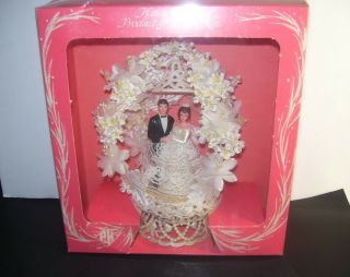 Vintage Pfeil & Holing Bride Groom Wedding Cake Topper Hand Painted Box