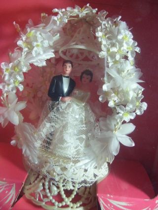 Vintage Pfeil & Holing Bride Groom Wedding Cake Topper Hand Painted Box 5