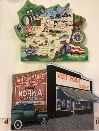 Cats Meow Village 2002 Ohio State Map & 2011 West Point Market Akron Oh