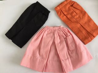 Vintage Barbie Pak Skirts Pink Gathered Orange & Black Sheath 1960 