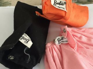 Vintage Barbie PAK SKIRTS Pink Gathered Orange & Black Sheath 1960 ' s 3