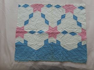 Vintage Star Of The East Cutter Quilt Piece - 19 In X 22 In (3049)
