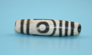 58 14 Mm Antique Dzi Agate Old 2 Eyes Bead From Tibet