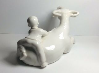 Chinese Blanc De Chine Porcelain Figurine Boy riding Oxen Buffalo 3